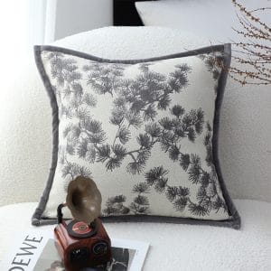 SOGA 2X 45cm Dark Gray Floral Pillowcase