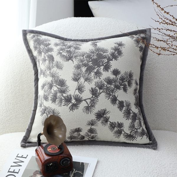 SOGA 2X 45cm Dark Gray Floral Pillowcase