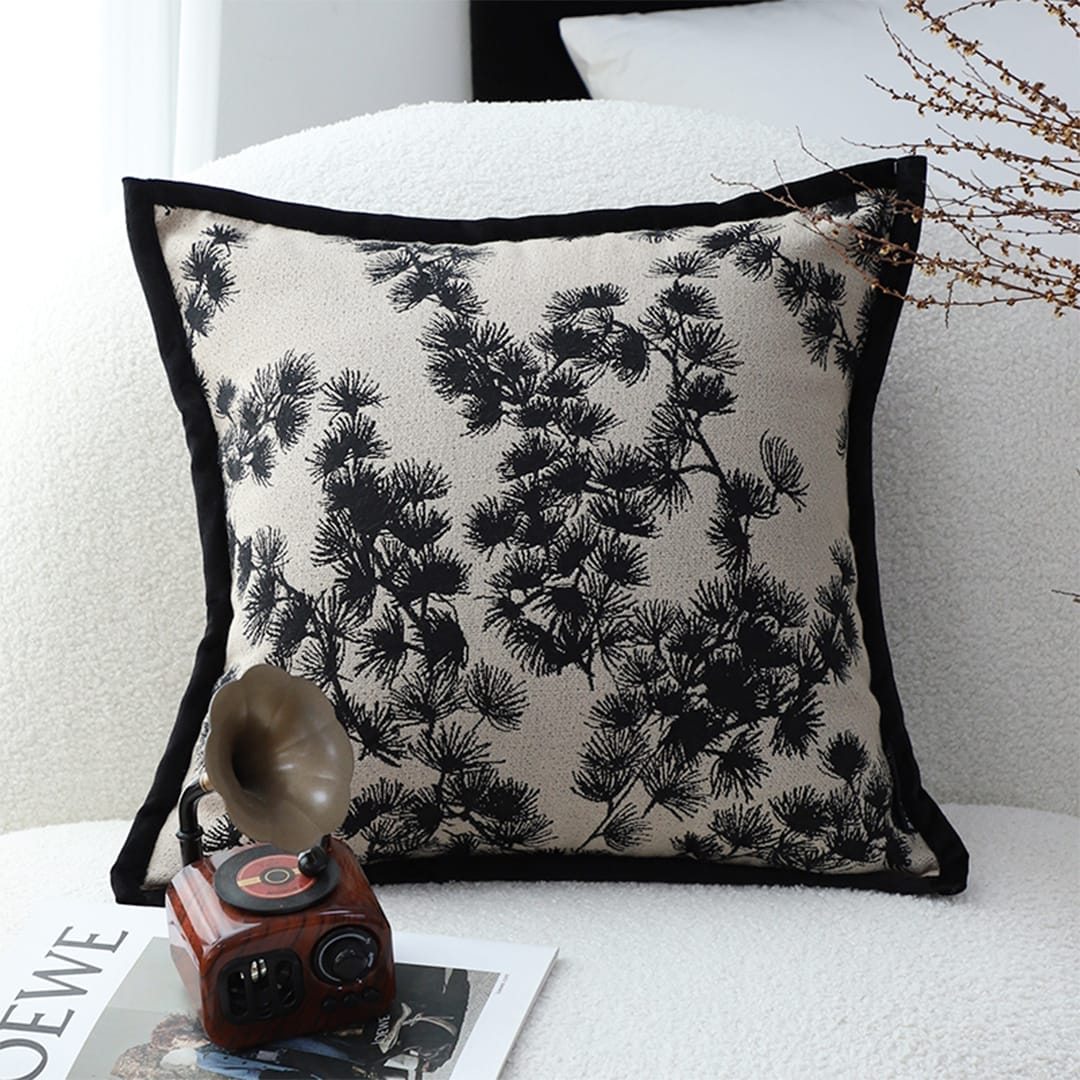 SOGA 2X 45cm Black Floral Pillowcase