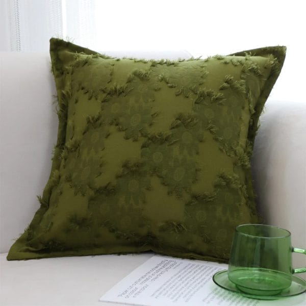 SOGA 2X 45cm Textured Olive Green Accent Pillow Cover