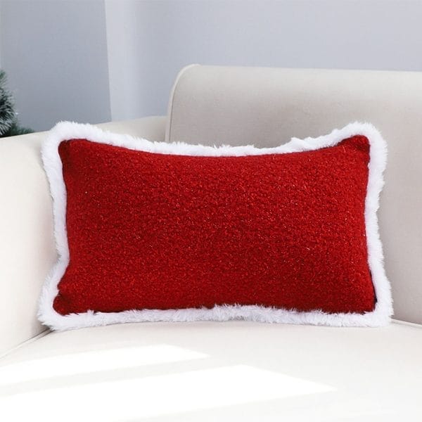 SOGA 2X 30x50cm Luxe Burgundy Textured Lumbar Pillow Cover