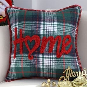 SOGA 2X 45cm Rustic Plaid "Home" Accent Pillow Cover