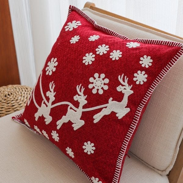 SOGA 2X 45cm Festive Reindeer & Snowflake Christmas Pillowcase - Image 3