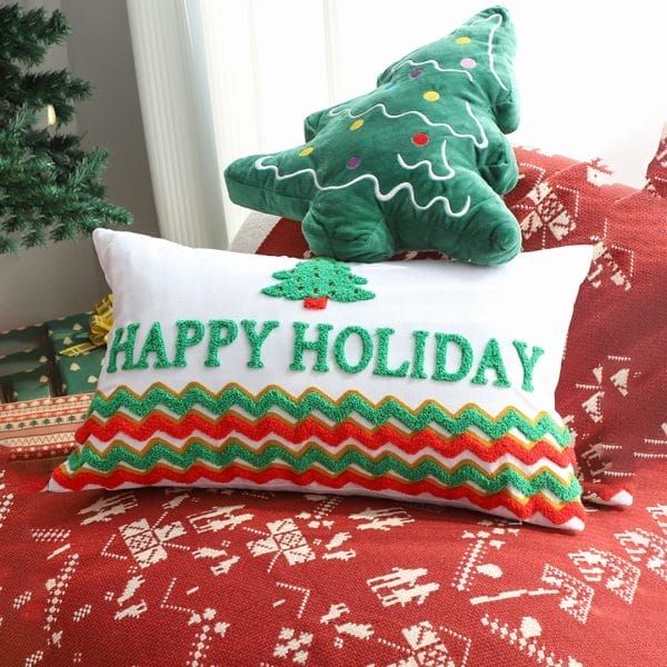 SOGA 2X 40x60cm Cheerful "Happy Holidays" Tree Pillowcase - Image 3