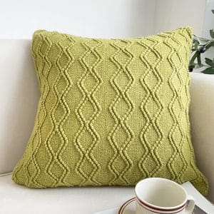 SOGA 2X 45cm Sage Green Cable Knit Pillow Cover