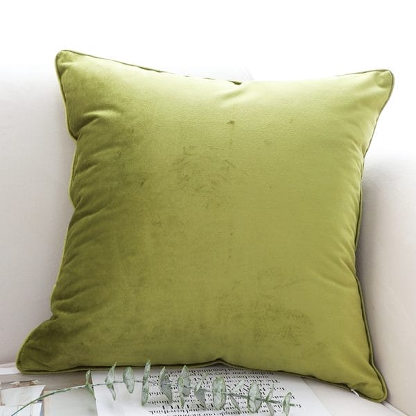 SOGA 2X 45cm Olive Green Velvet Pillow Cover