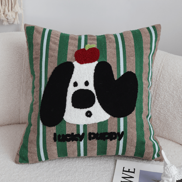 SOGA 2X 45cm Christmas Dog Pillow Cover - Holiday Striped Pillowcase - Image 3