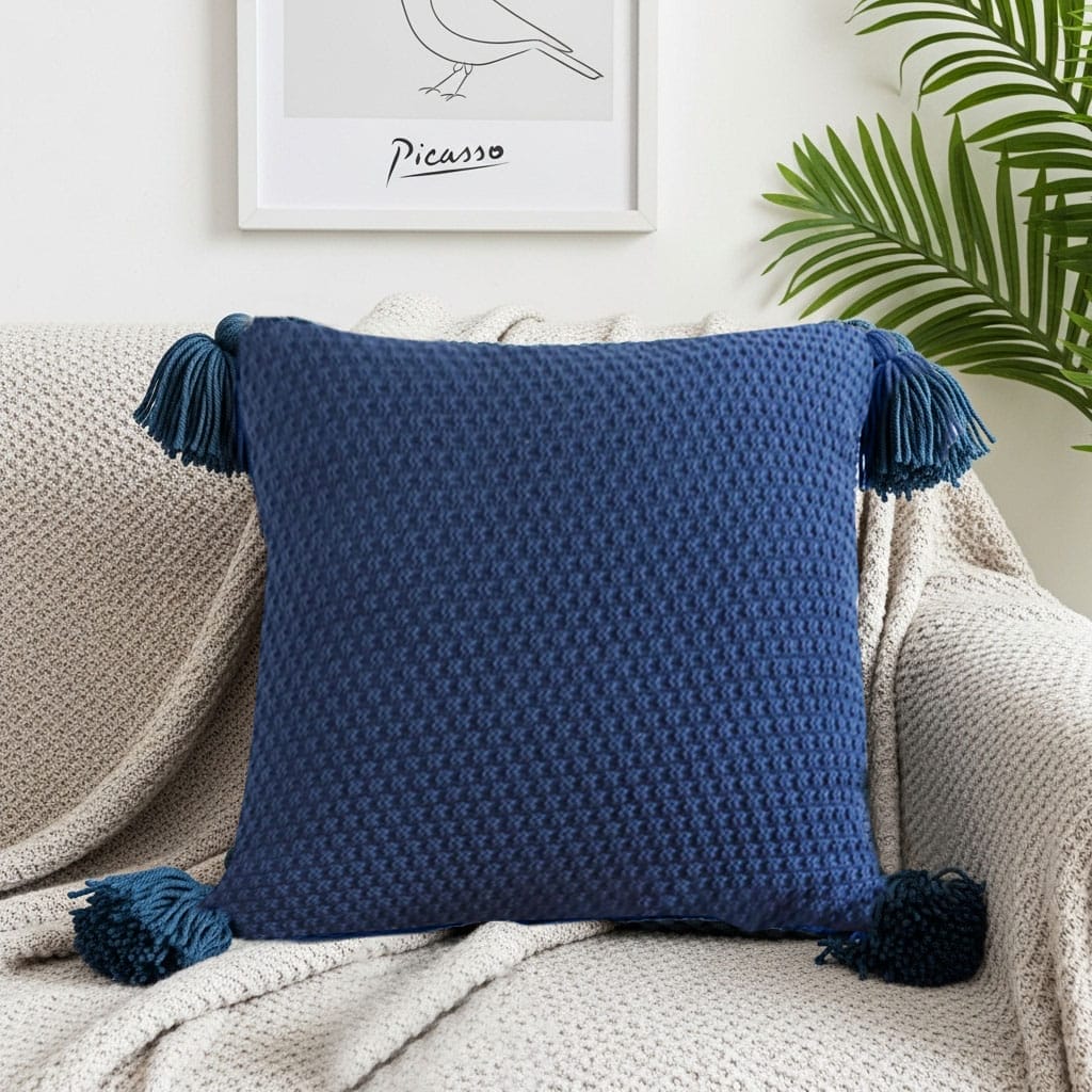 SOGA 2X 50cm Chunky Knit Pillowcase (Navy Blue) - Image 3