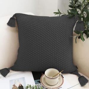 SOGA 2X 50cm Chunky Knit Pillowcase (Charcoal Gray)