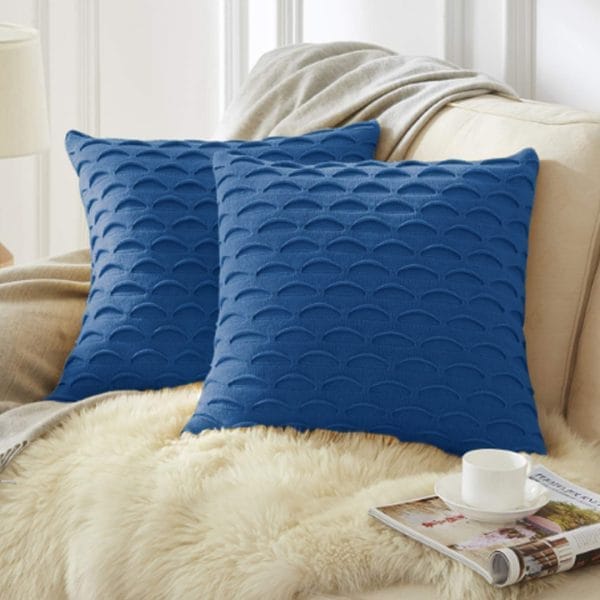 SOGA 2X 45cm Scalloped Wave Pillowcase (Navy Blue) - Image 3
