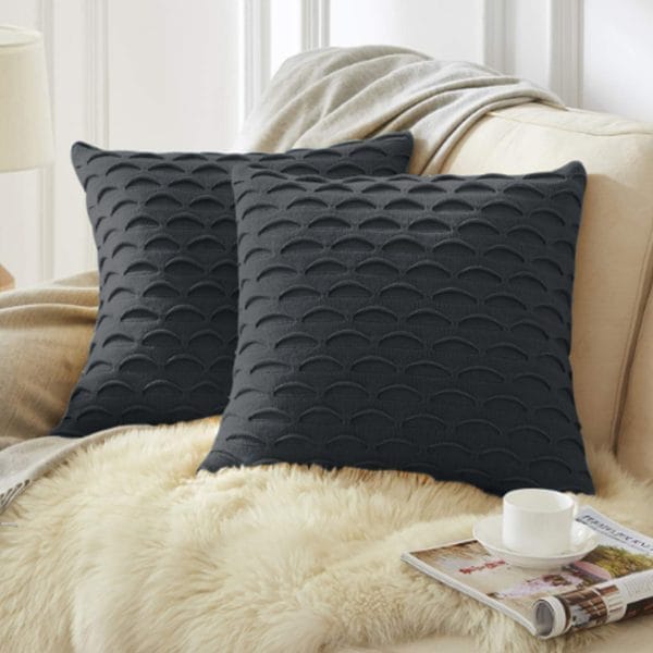 SOGA 2X 45cm Scalloped Wave Pillowcase (Charcoal Gray) - Image 3