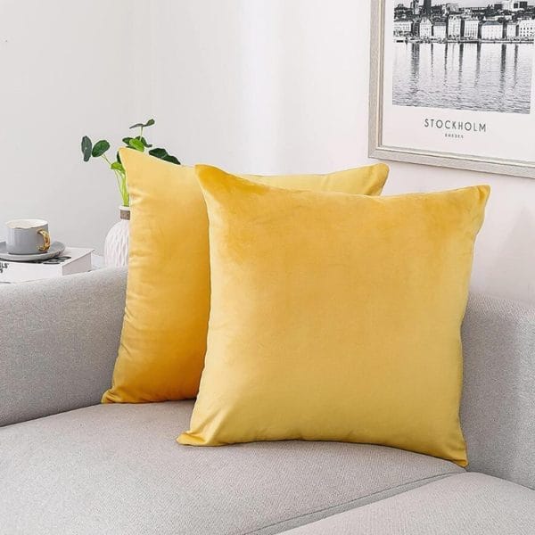 SOGA 2X 45cm Velvet Pillowcase (Golden Yellow) - Image 3