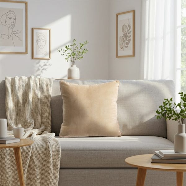 SOGA 2X 45cm Velvet Pillowcase (Champagne Beige) - Image 3