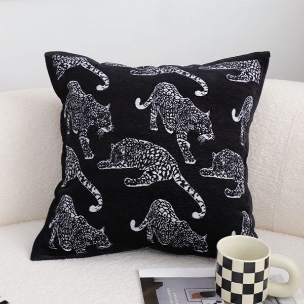 SOGA 2X 45cm Bold Panther Black Pillowcases