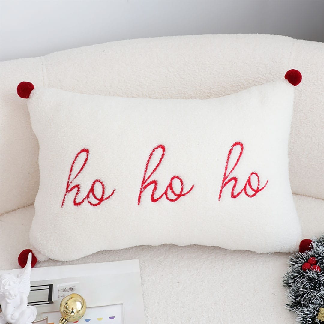 SOGA 2X 45cm Ho Ho Ho Sherpa Christmas Pillowcase - Image 4