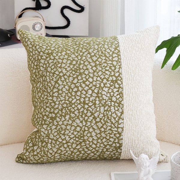 SOGA 2X 45cm Elegant Textured Pillowcase – Modern Green & Cream Accent - Image 3