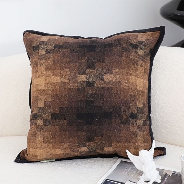 SOGA 2X 45cm Pixelated Comfort Caramel Square Pillowcase - Image 3