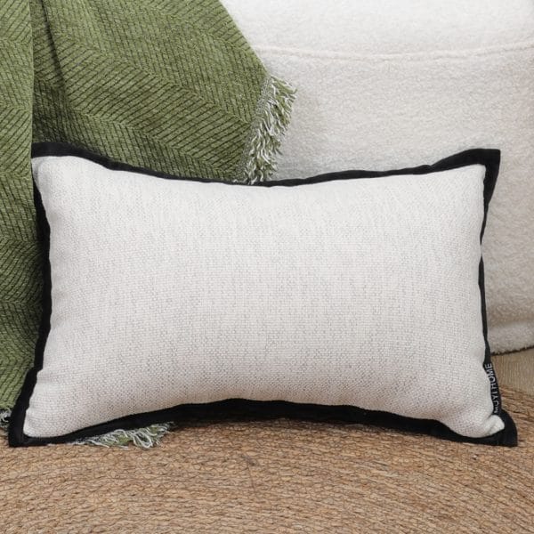SOGA 2X 30x50cm Olive Green Minimalist Lumbar Pillowcase with Black Trim - Image 4