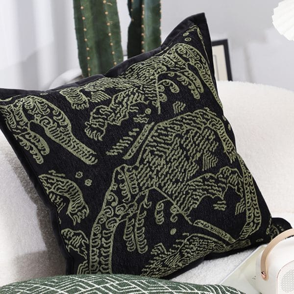 SOGA 2X 45cm Nature-Inspired Midnight Green Embroidered Pillowcase - Image 4