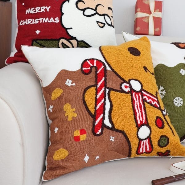 SOGA 2X 45cm Whimsical Gingerbread Man Christmas Pillowcase - Image 4