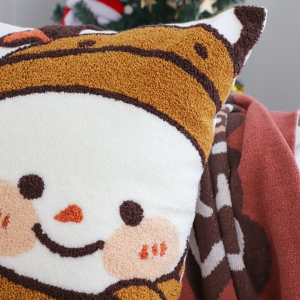 SOGA 2X 45cm Festive Snowman Christmas Decorative Pillowcase - Image 4