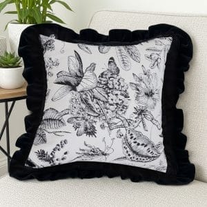 SOGA 2X 45cm Chic Botanical Bliss Black & White Square Pillowcase