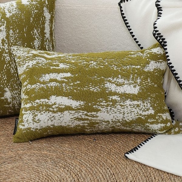 SOGA 2X 30x50cm Olive Green & White Textured Decorative Pillowcase - Image 4