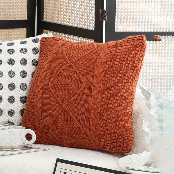 SOGA 2X 45cm Cable Knit Diamond Pillowcase - Image 4