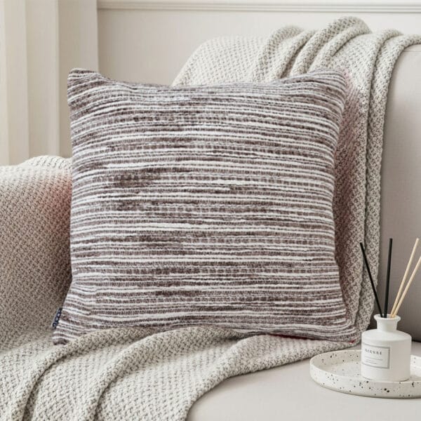 SOGA 2X 45cm Neutral Striped Woven Pillowcase - Image 4