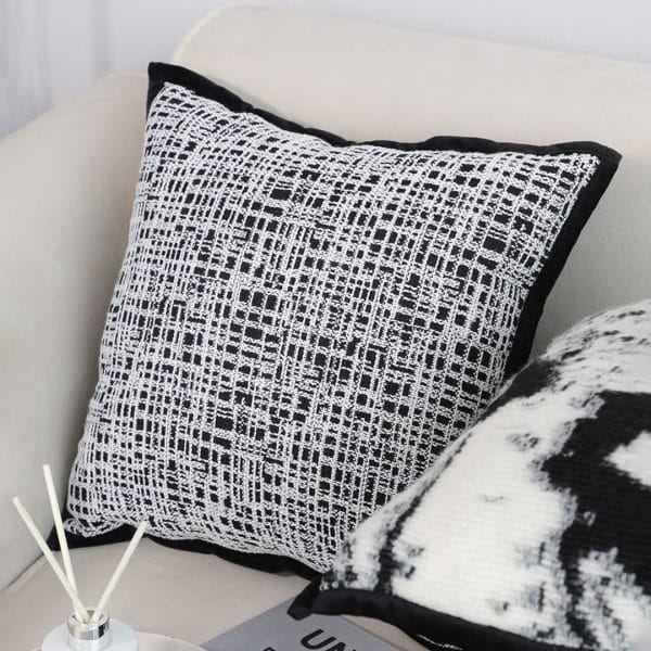 SOGA 2X 45cm Abstract Grid Monochrome Pillowcase - Image 4
