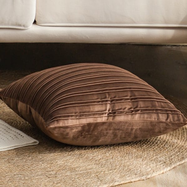 SOGA 2X 45cm Rust Leather-Look Pleated Pillowcase - Image 4
