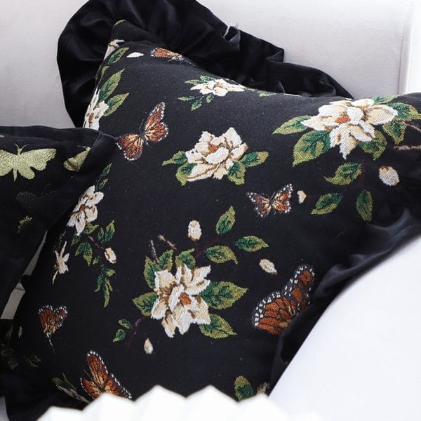 SOGA 2X 45cm Square Vintage Decorative Embroidered Black Throw Pillowcase - Image 4