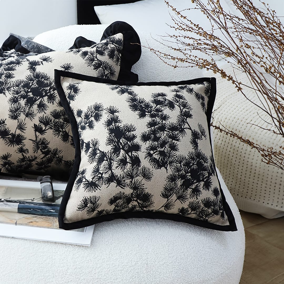 SOGA 2X 45cm Black Floral Pillowcase - Image 4
