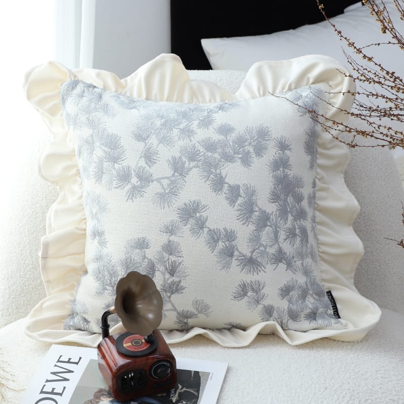 SOGA 2X 45cm White Floral with Ruffle Trim Pillowcase - Image 4