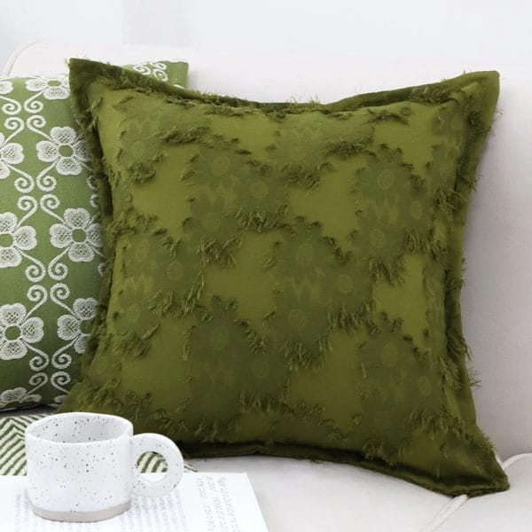 SOGA 2X 45cm Textured Olive Green Accent Pillow Cover - Image 4