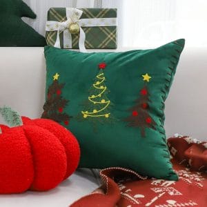 SOGA 2X 45cm Christmas Tree Trio Pillowcase (Green)