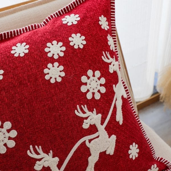 SOGA 2X 45cm Festive Reindeer & Snowflake Christmas Pillowcase - Image 4