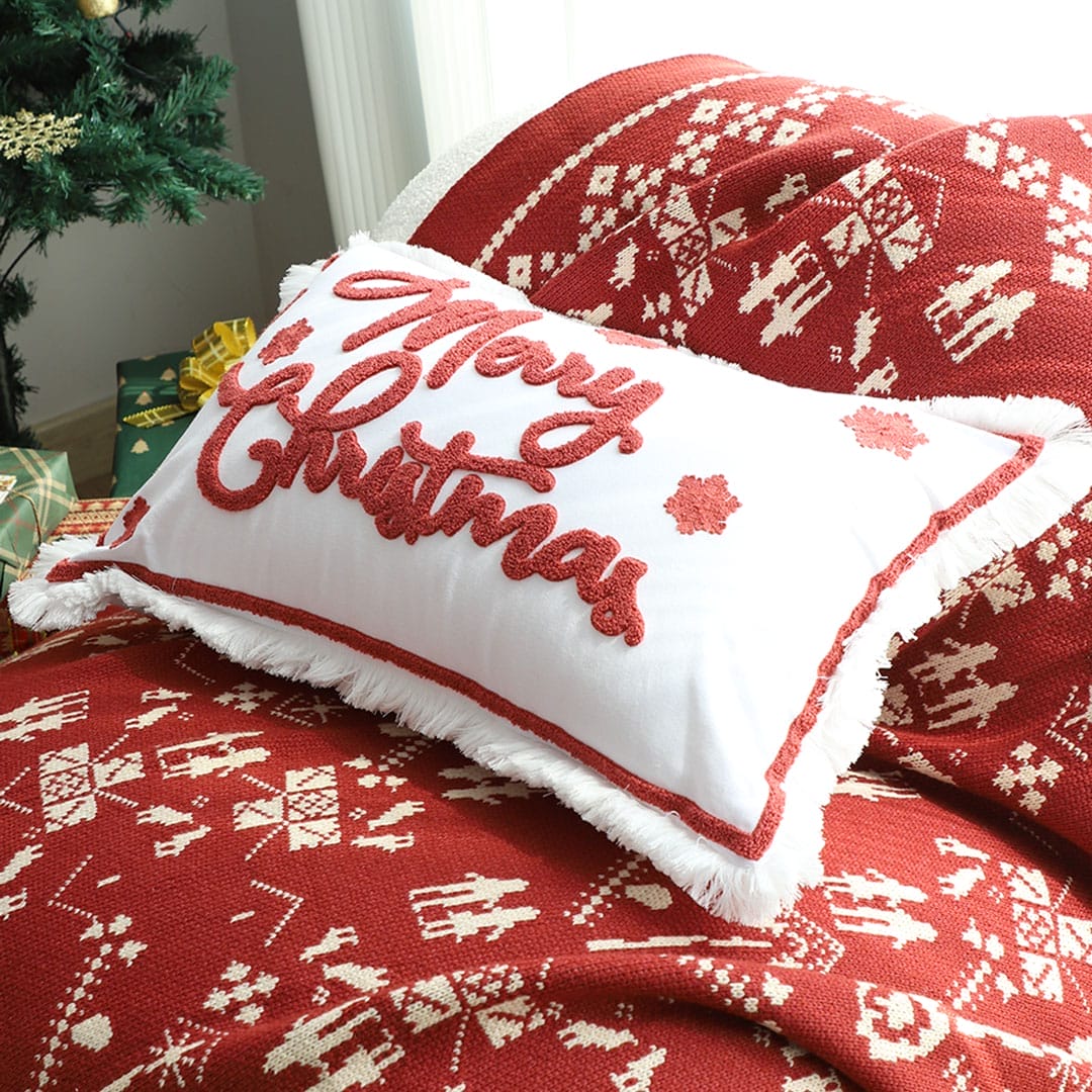 SOGA 2X 40x60cm Bold "Merry Christmas" Statement Pillowcase