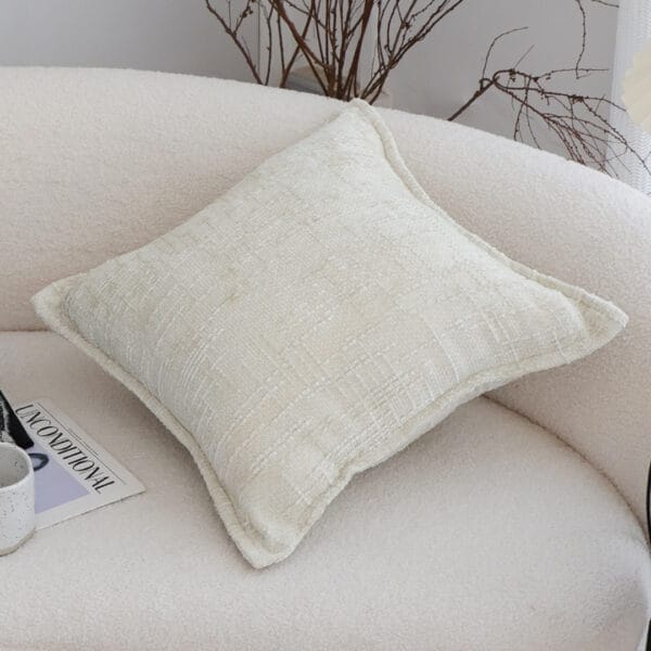 SOGA 2X 45cm Cozy Cream Textured Throw Pillowcase - Image 4
