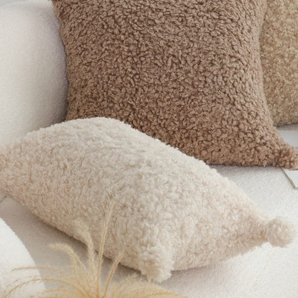 SOGA 2X 30x50cm Cream Bouclé Lumbar Pillow with Corner Tassels - Image 4