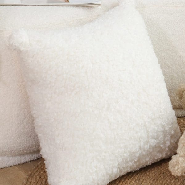 SOGA 2X 45cm Pure White Bouclé Bliss Pillowcase - Image 4