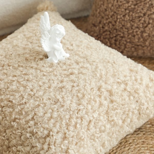 SOGA 2X 45cm Warm Beige Bouclé Comfort Pillowcase - Image 4
