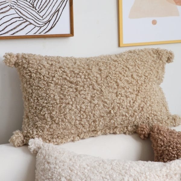SOGA 2X 30x50cm Caramel Bouclé Luxury Pillowcase