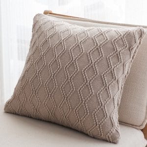 SOGA 2X 45cm Warm Beige Diamond Knit Pillowcase