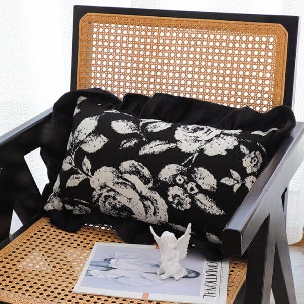 SOGA 2X 45cm Elegant Black & White Cushion Cover with Tassels - Image 4