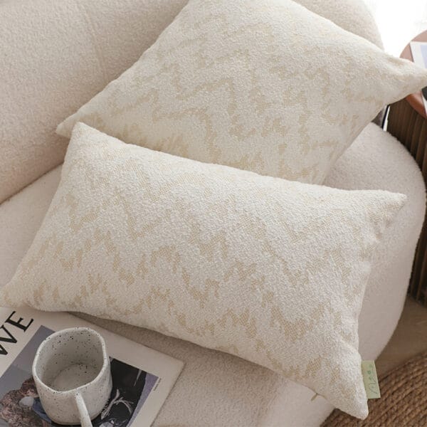 SOGA 2X 30x50cm Long rectangular Chevron Embroidered Lumbar Cushion Cover - Image 4