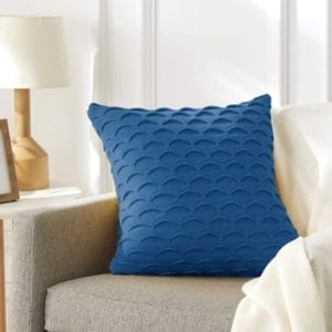 SOGA 2X 45cm Scalloped Wave Pillowcase (Navy Blue)