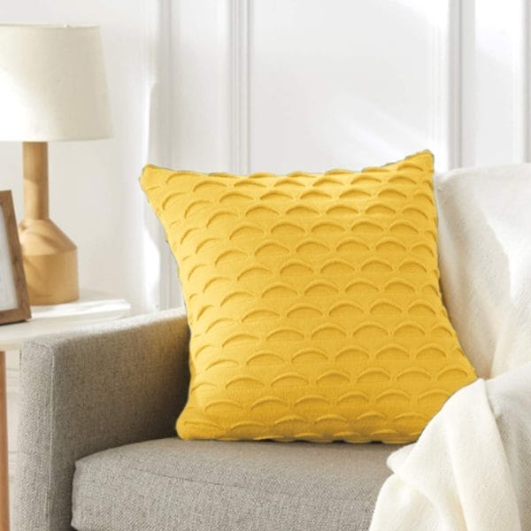 SOGA 2X 45cm Scalloped Wave Pillowcase (Sunshine Yellow) - Image 4