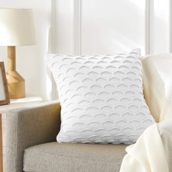 SOGA 2X 45cm Scalloped Wave Pillowcase (Pure White)