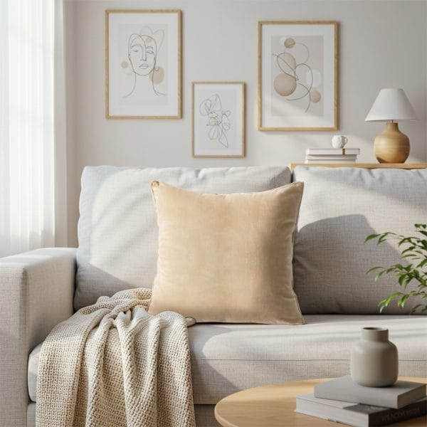 SOGA 2X 45cm Velvet Pillowcase (Champagne Beige) - Image 4